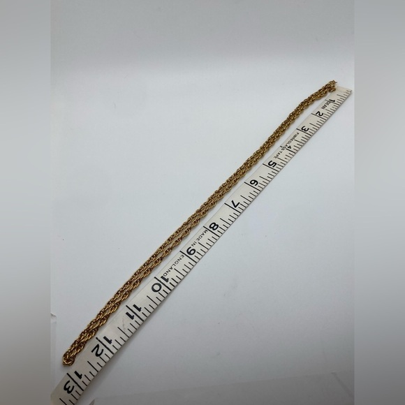Vtg Dorlan D’Orlan Gold Plated Twisted Rope Chain 26” Length / 4mm Width - Picture 4 of 4